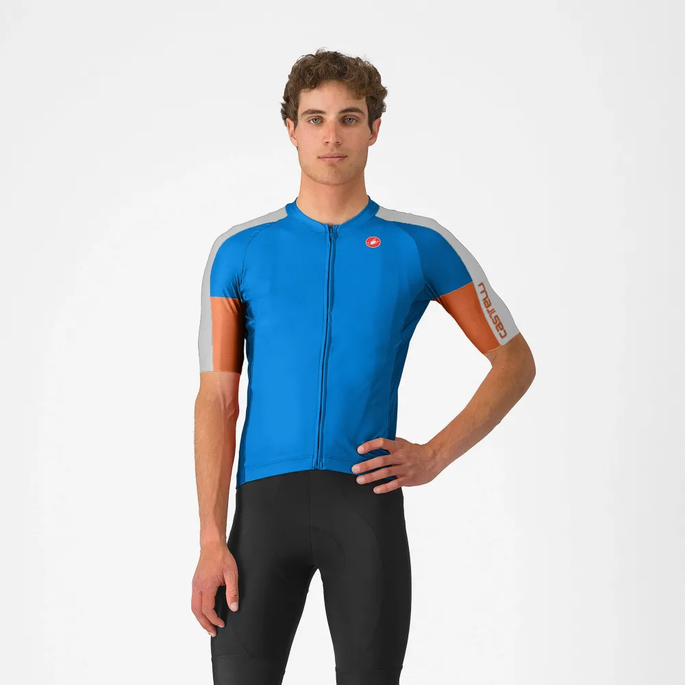 Castelli - tricou ciclism maneca scurta regular fit - Entrata 6 Jersey - albastru | argintiu - XS