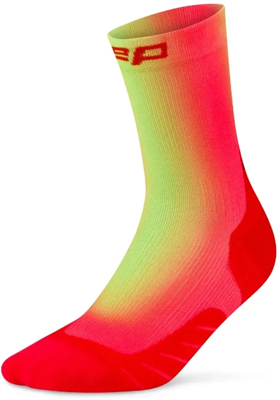 CEP - sosete compresie mid cut - Run Edt. Gradient 5.0_fb W - red | lime - II (34-37)