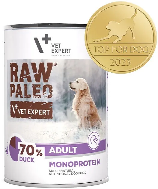 VETEXPERT Raw Paleo Adult Monoprotein Duck - wet dog food - 400 g