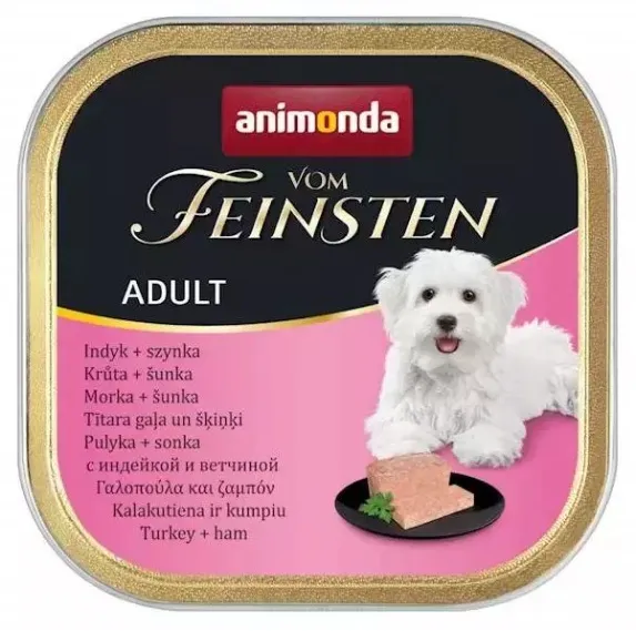 ANIMONDA Vom Feinsten Adult Turkey with ham - wet dog food - 150g