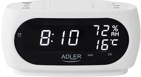 Adler AD 1186W alarm clock Digital alarm clock Black, White