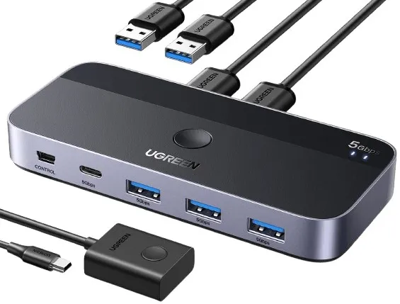 Ugreen USB 3.0 switch CM662, 2×4 outputs, black