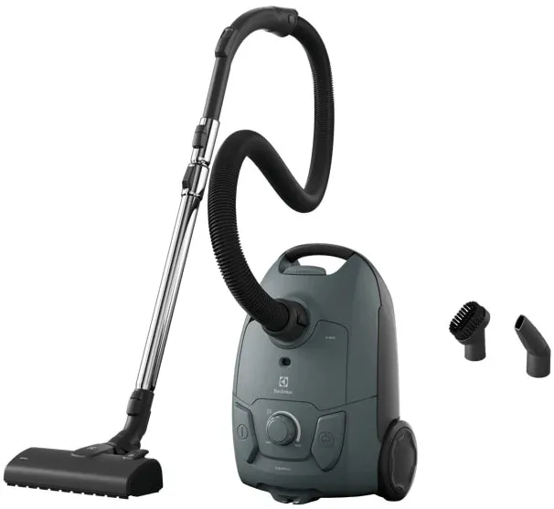 Aspirator cu sac Electrolux Seria 500 EB51C1OG, max 750W, perie premium AllFloor, 37% plastic reciclat, filtru HEPA lavabil, tub telescopic cu sistem de fixare, raza de actiune 8,5 m, accesorii 2in1 in bord, verde oceanic