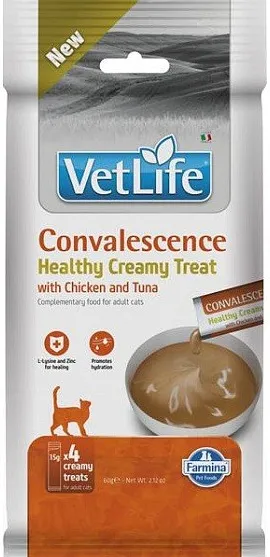 FARMINA Vet Life Cat Convalescence Creamy treat with Chicken & Tuna box – cat treat – 4x15g