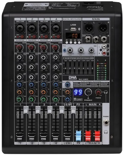 DNA PROFESSIONAL Mixere audio DNA HLC 4 MK2, 4 canale, Bluetooth, USB, 27,5x35,5x8,7cm