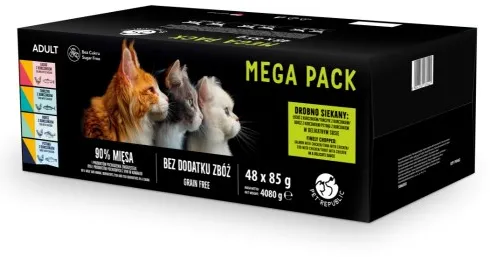 PETREPUBLIC Mega Pack Salmon, Chicken, Tuna, Cod, Trout - wet cat food - 48x85g