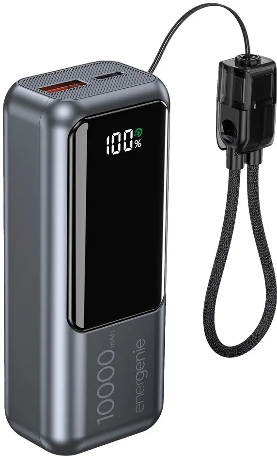 Gembird PB10-PD20-LCD-02 Compact fast charging power bank with LCD display, 20W, 10000 mAh, spacegrey