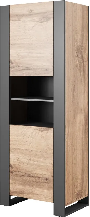 WOOD bookcase 65x40x170,5 oak wotan + anthracite