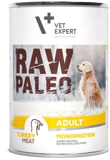 VETEXPERT Raw Paleo Adult Monoprotein Turkey - wet dog food - 400 g