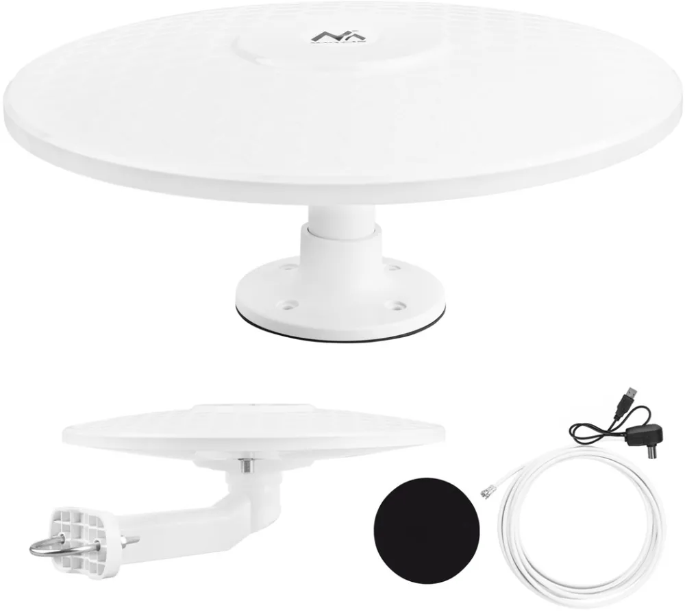 Maclean DVB-T/T2 HEVC omni-directional antenna, active, camper, central cable mount, MCTV-104