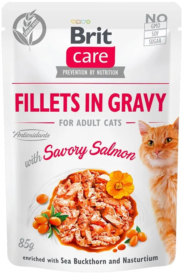 BRIT Care Fillets in Gravy salmon fillets in gravy – wet cat food – 85g