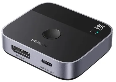 Ugreen DisplayPort/USB-C to USB-C switch grey