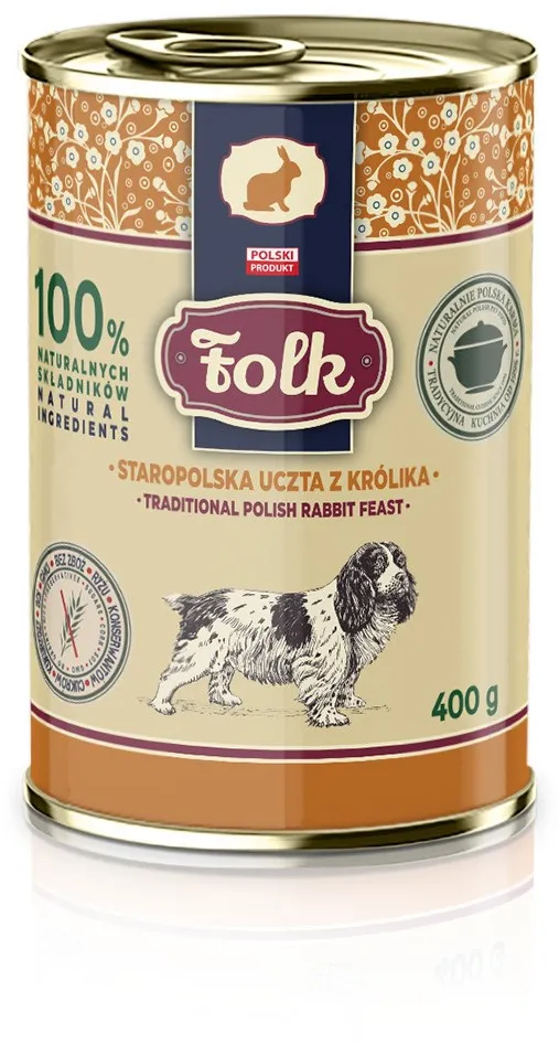 FOLK Traditional polish rabbit feast - wet dog food - 400g