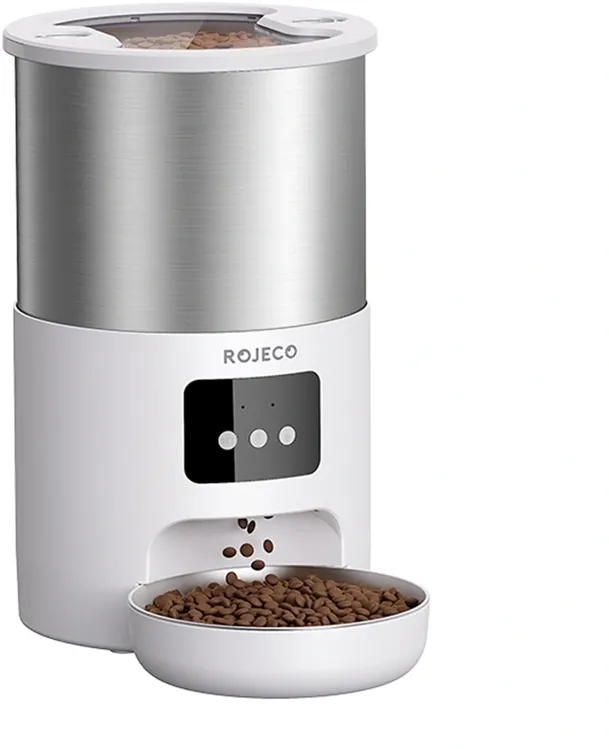 Distribuitor de hrană pentru animale de companie Rojeco Smart Pet Feeder, 4,5 l, din oțel inoxidabil