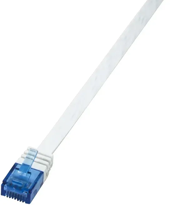 Cablu patch plat Logilink CF2021U Cat6 U/UTP RJ45 0.5 m alb