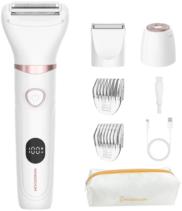 MAXGROOM JK-105 3-in-1 Women's Body and Face Trimmer - White