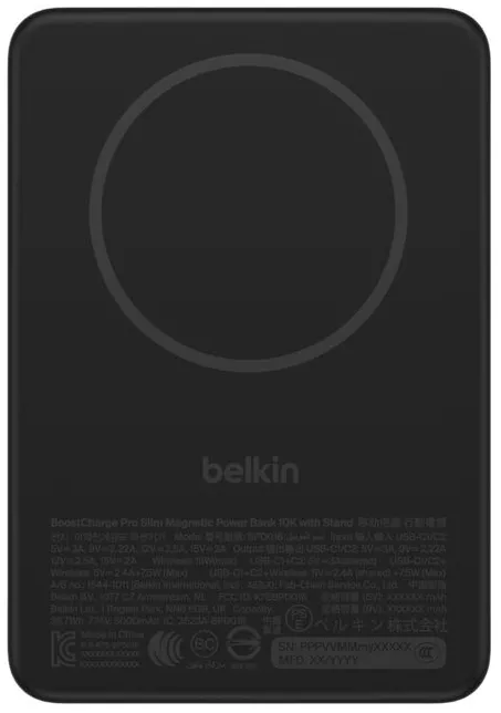 Belkin BoostCharge Slim 15W Qi2 magn.PB BK 10000mAh   BPD016hqBK