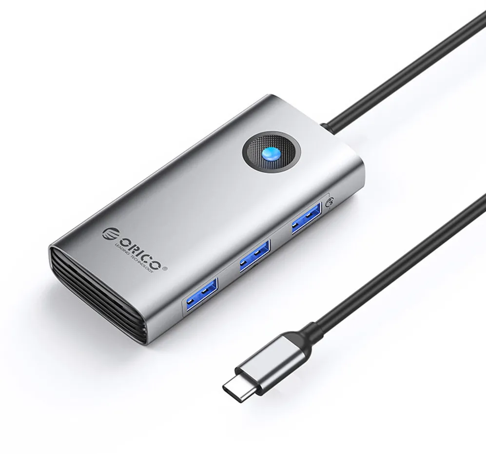 Orico PW11 6in1 USB-C Docking Station 3x USB-A 3.0 1x USB-C 3.0 1x USB-C PD 100 W 1x HDMI 4K 30Hz - Gray