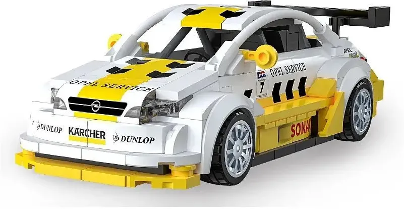 Masinuta din piese de constructie Jamara CaDA Opel Astra V8 Coupe 1:24 alb