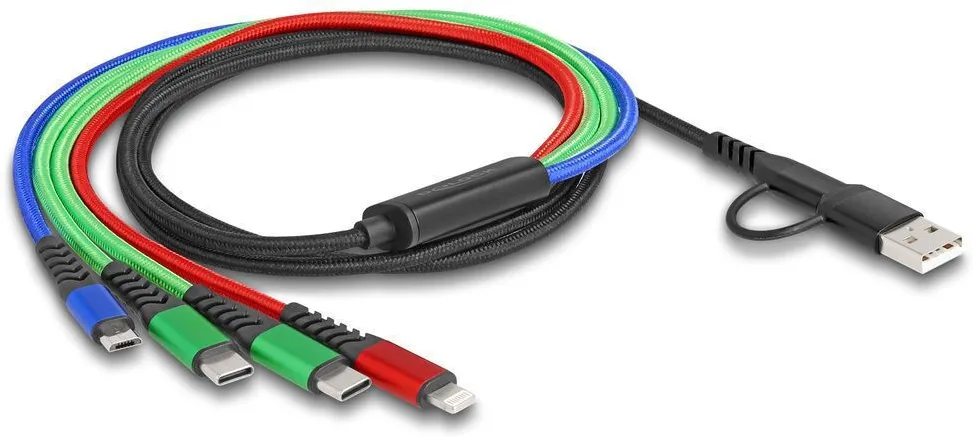 Cablu de incarcare 4 in 1 DELOCK 87035 USB-A si USB-C la Lightning si Micro USB