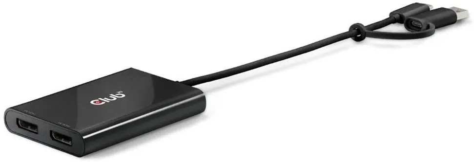 Adaptor CLUB 3D CSV-1478 USB-C (cu adaptor USB-A) la 2x DisplayPort 4K 60 Hz