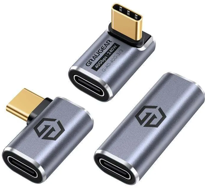 Set 3 adaptoare USB-C GrauGear G-AD-40G-3 40 Gbps aluminiu