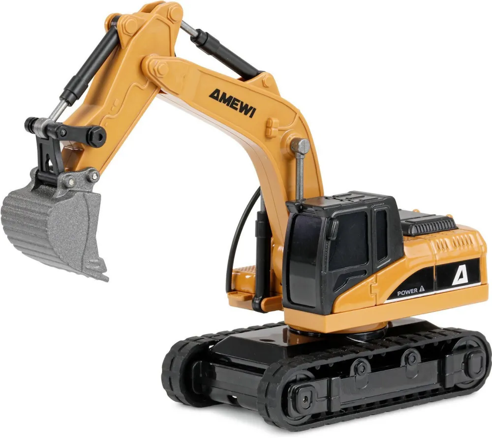 Excavator mini RC AMEWI din metal, 8 canale proportional, 1:64 RTR 6+