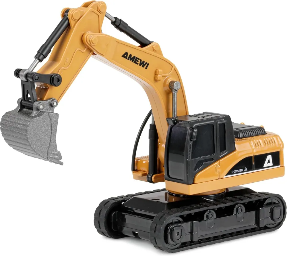 Excavator mini RC AMEWI din metal, 8 canale, 1:64 RTR 6+