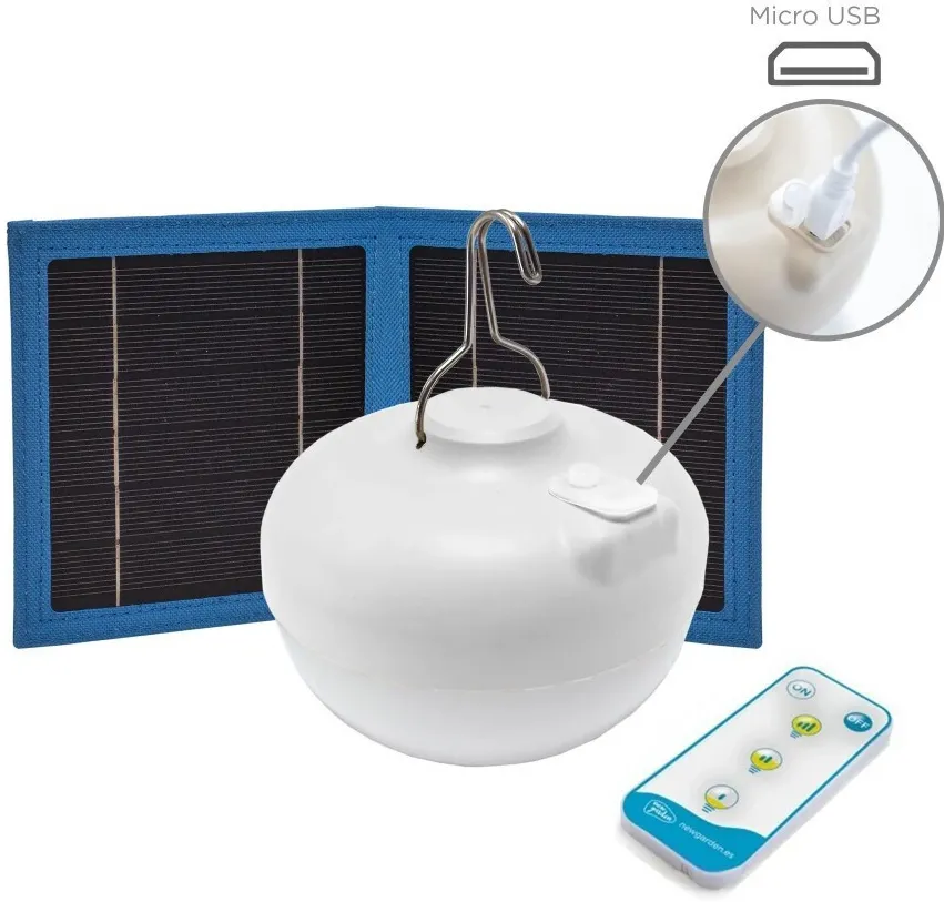 Lampa gradina NewGarden CHERRY BULB cu baterie solara si reincarcabila alb lumina calda