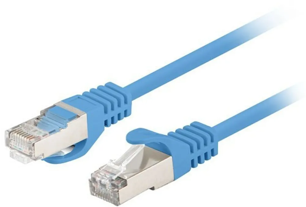 Set 10 cabluri retea patchcord LANBERG PCF6-20CC-0100-B Cat6 FTP 1 m albastru