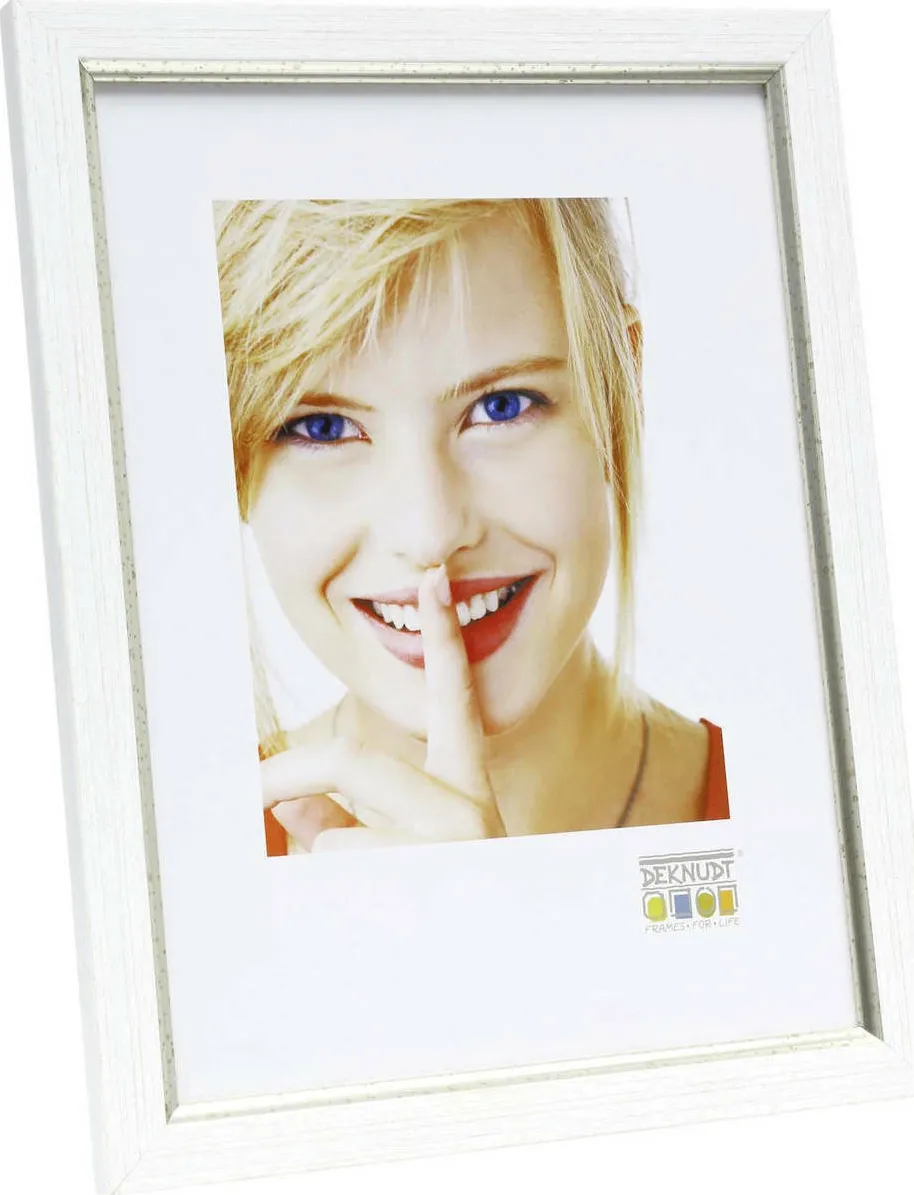 Rama foto Deknudt S46AF1 rasina 10x15 cm alb/argintiu