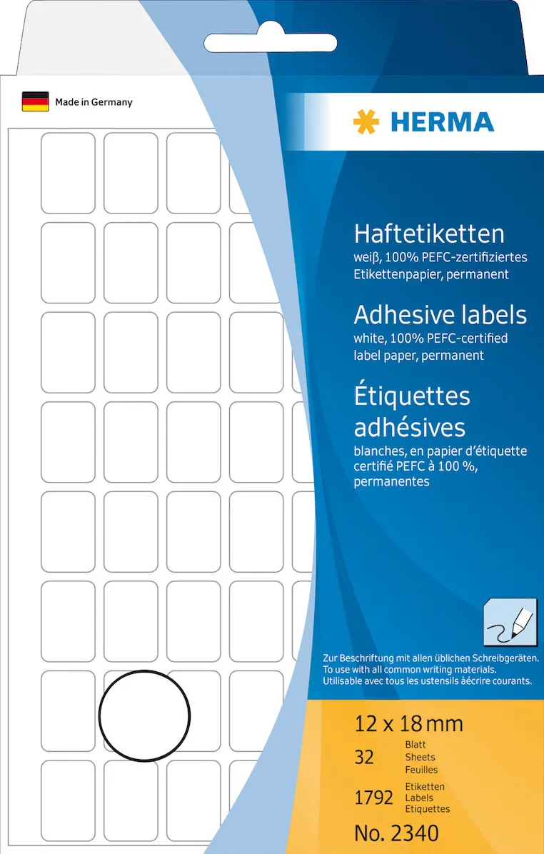 Etichete autoadezive multifunctionale Herma 2340 12x18 mm hartie mata alb 1792 buc