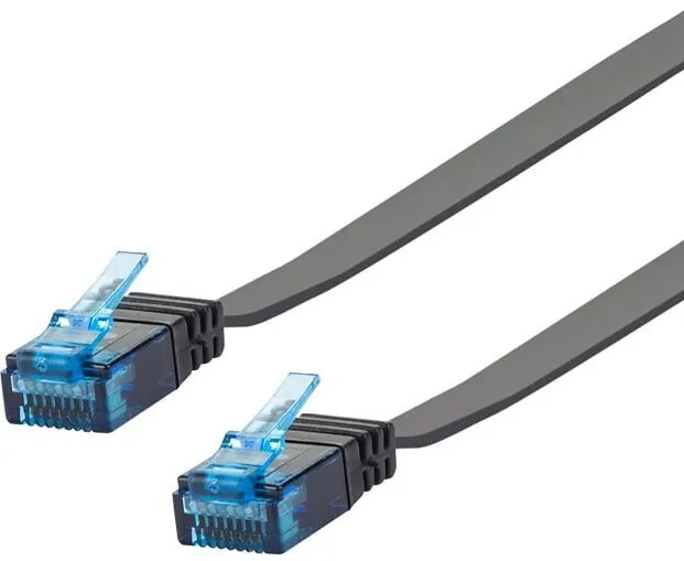 Cablu patch plat Logilink CF2023U Cat6 U/UTP RJ45 0.5 m negru