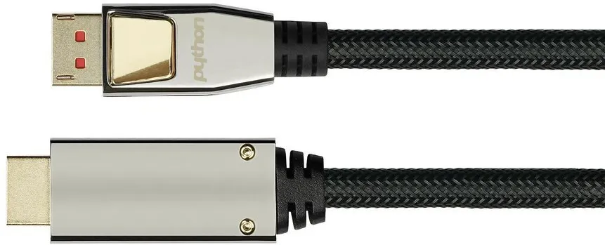 Cablu DisplayPort 1.4 la HDMI 2.0 Python GC-M0216 cu impletitura nylon 1 m negru