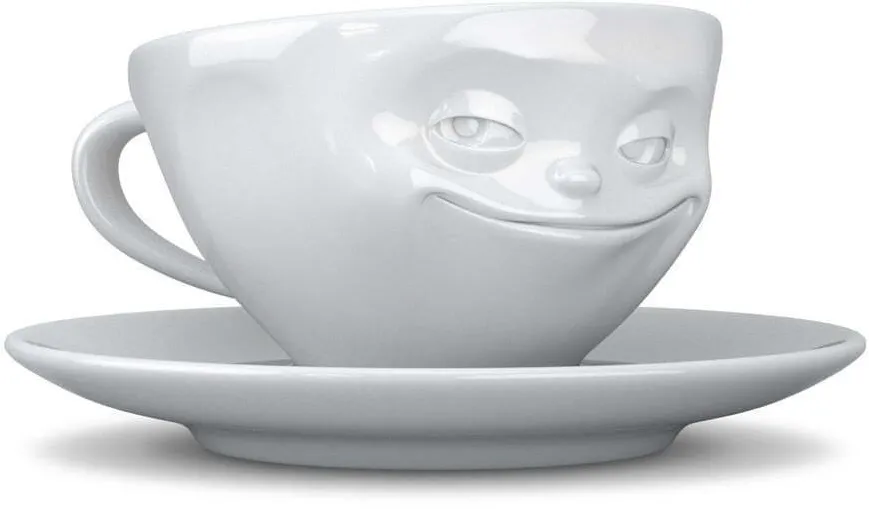 Cana de cafea FIFTYEIGHT PRODUCTS Grinsend 200 ml alb