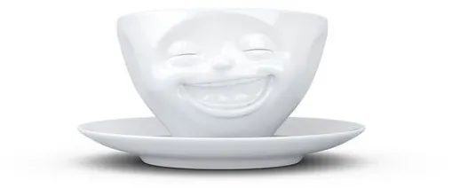 Cana de cafea FIFTYEIGHT PRODUCTS Lachend 200 ml alb