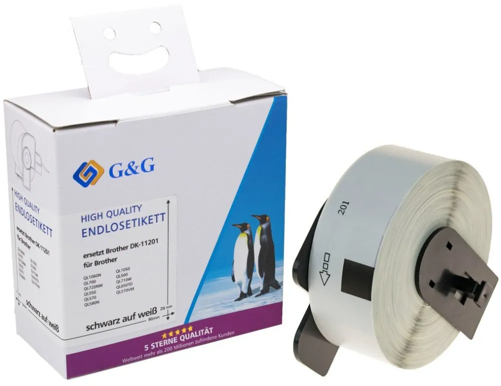 Etichete autoadezive G&G compatibil Brother DK-11201 29x90 mm 400 buc