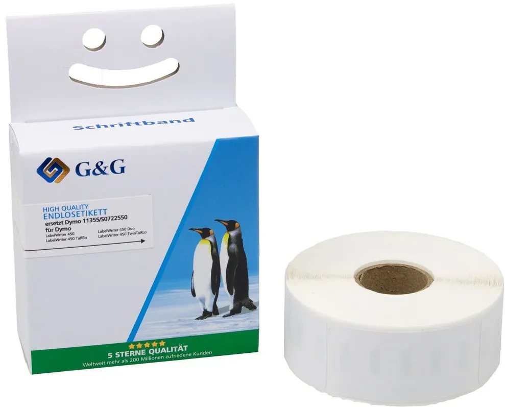 Etichete autoadezive G&G compatibil DYMO 11355 S0722550 500 buc 19 x 51 mm