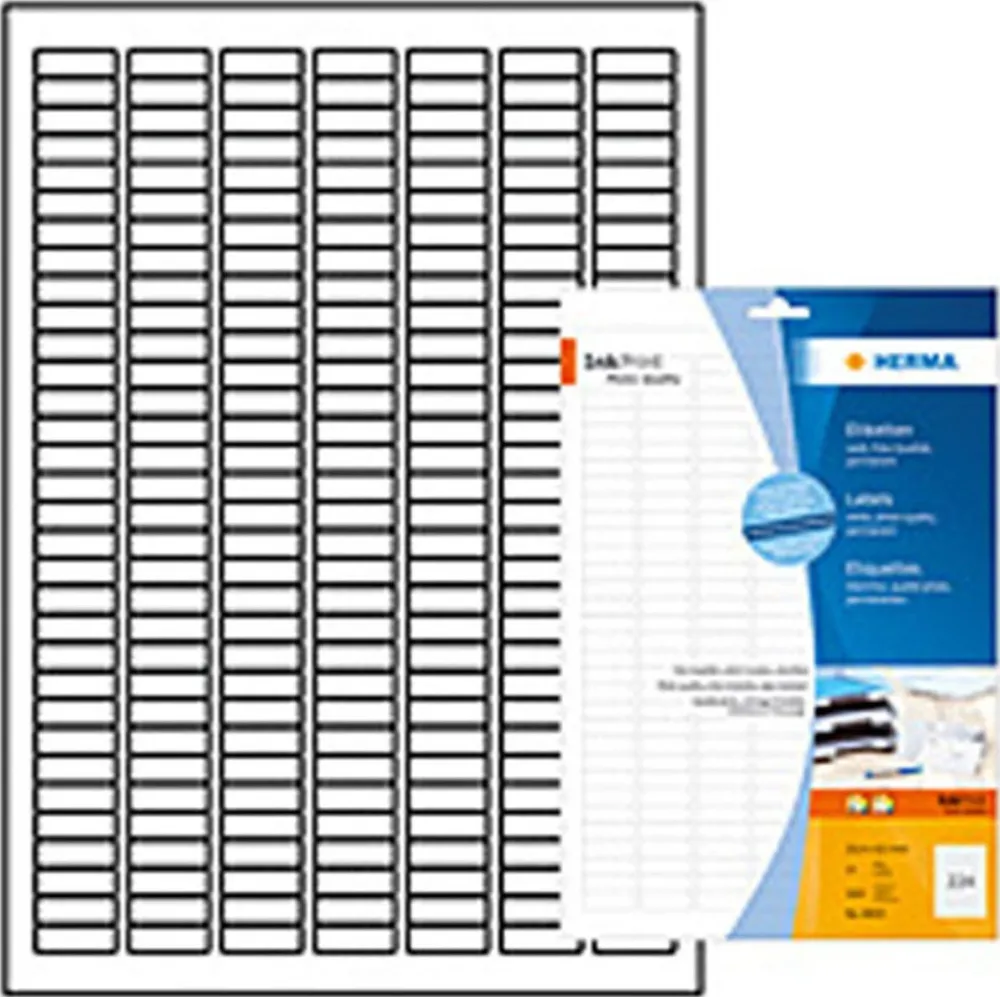 Etichete autoadezive inkjet Herma 8830 A4 25,4 x 8,5 mm albe 5600 buc