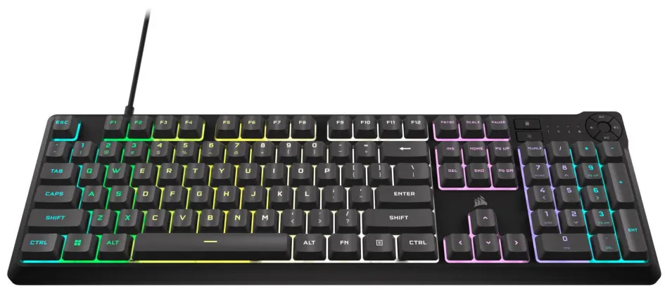 Tastatura gaming Corsair K55 Core RGB cu fir layout US gri