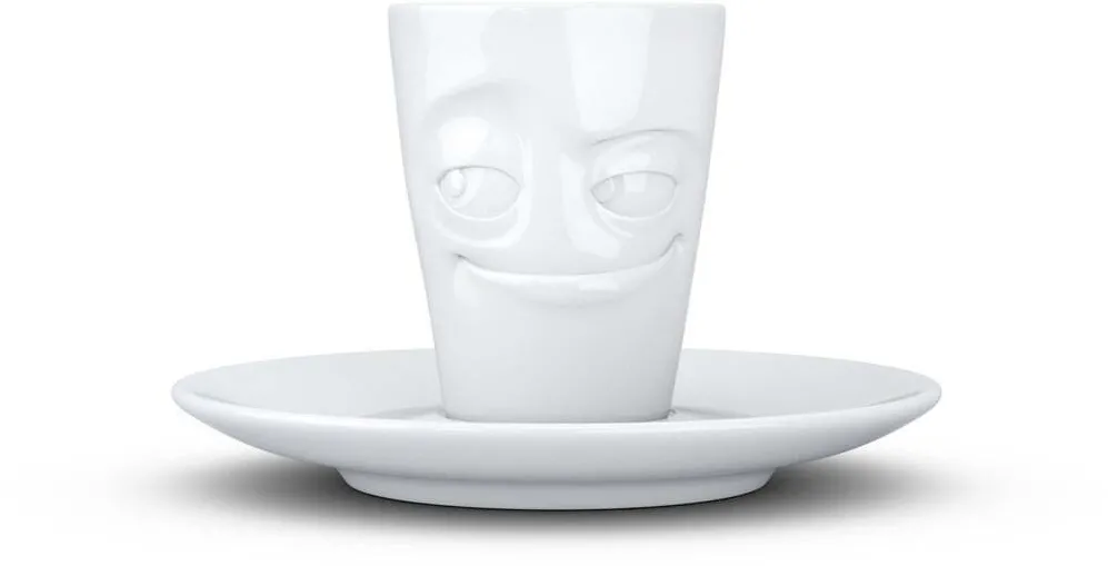 Cana espresso cu maner FIFTYEIGHT PRODUCTS Verschmitzt 80 ml alb