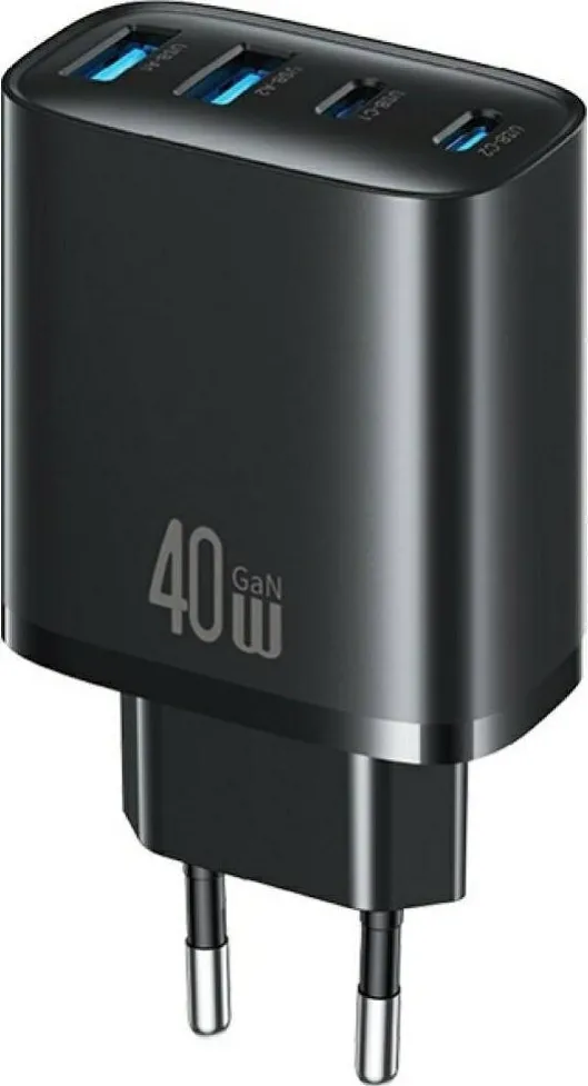 Incarcator telefon USAMS T70 40W 2xUSB-A 2xUSB-C negru