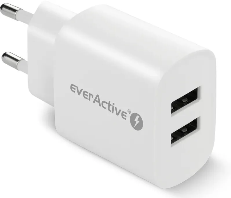 Incarcator retea everActive SC-220 2x USB 12W 2,4A alb