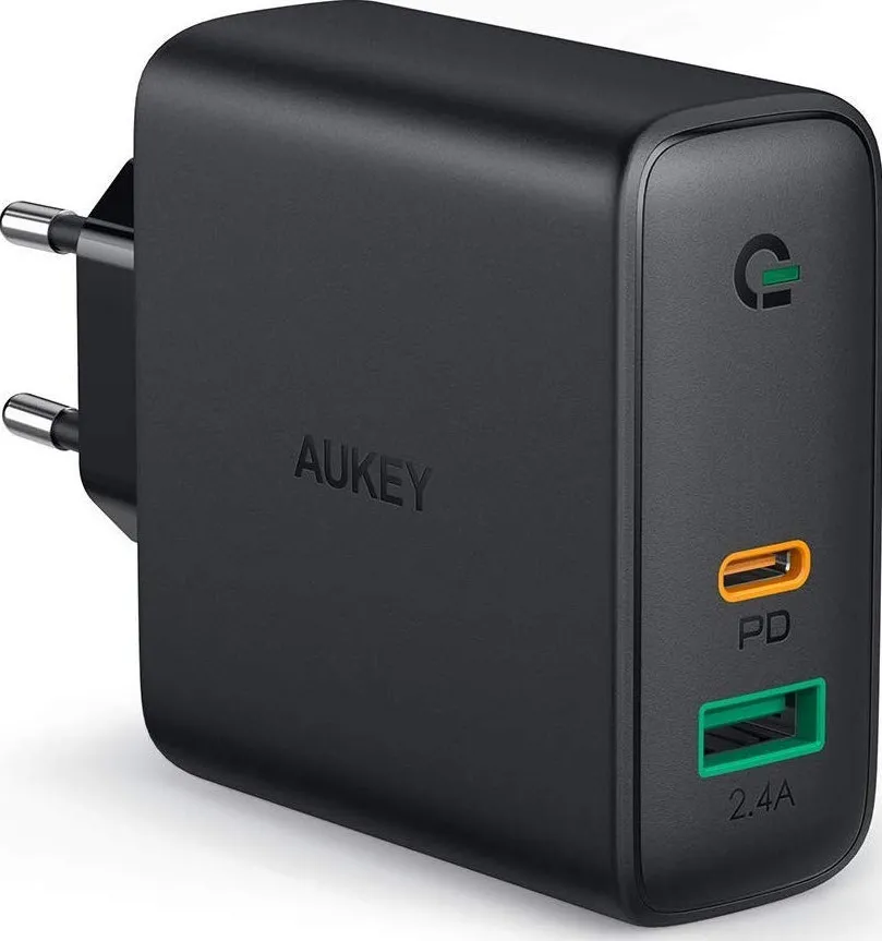 Incarcator retea Aukey PA-D3 60W USB-A + USB-C Power Delivery negru