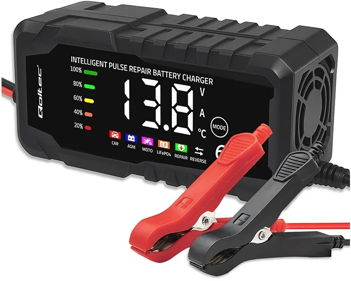 Incarcator baterii auto QOLTEC 52494 12V 6A AGM GEL LiFePO4 LCD