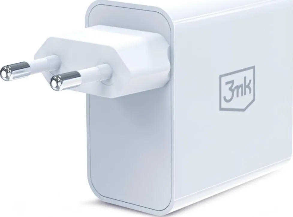Incarcator retea 3MK FlowPower GaN 45W USB-A + USB-C PD 3.0 QC4+ alb