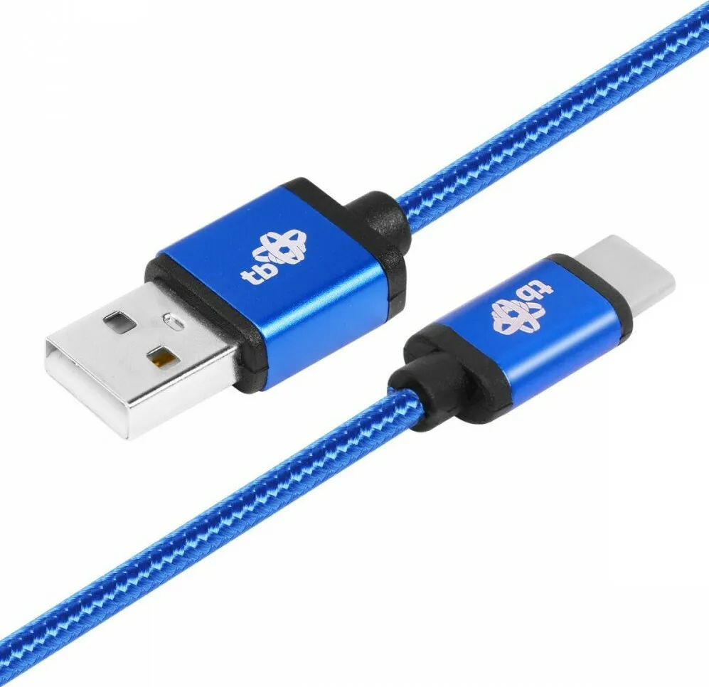 Cablu USB-A - USB-C impletit TB USB 2.0 1,5 m bleumarin