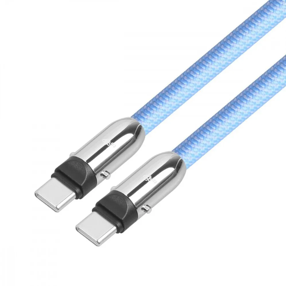 Cablu 2 in 1 TB USB-C la USB-C / USB-A impletit 1 m albastru