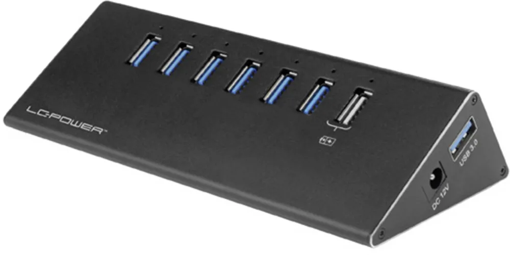 Hub USB LC-Power LC-HUB-ALU-7B 6 porturi USB 3.0 si 1 port de incarcare aluminiu