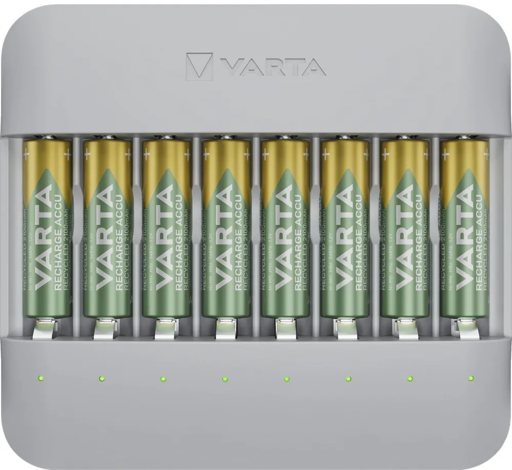 VARTA Eco Charger Multi Recycled + 8 x 2100 mAh AA 57682 101 121